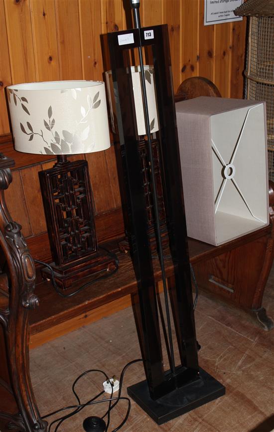 Chinese standard lamp & pr bedside lamps
